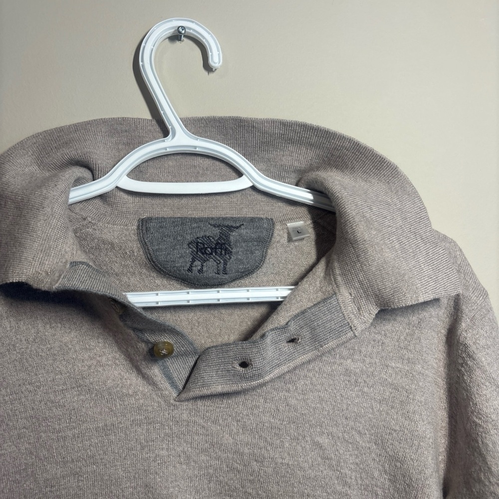 Raffi Grey 100% Extra Fine Merino Wool Bronson Sweater  Size L-M - Picture 2 of 6